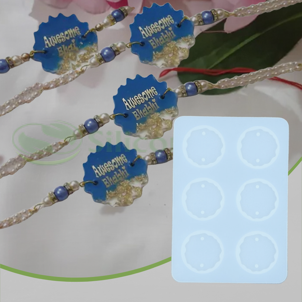 SILICOMOLDS - 1.2" Round Agate - Rakhi mold - 6 Cavity - URP337RM